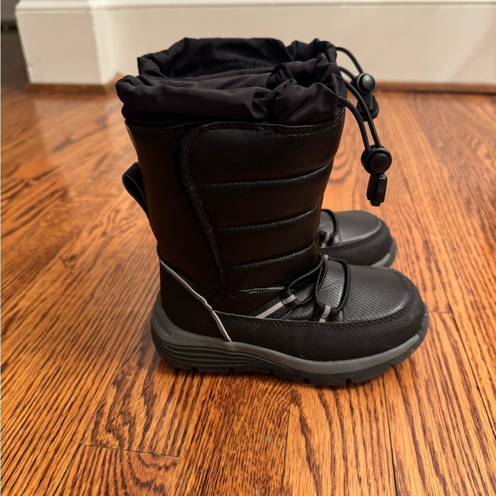 Kid's Youth Lands End Flurry Insulated Black Snow Boots 512385  NWOT  Sz 9M